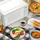 Mainstays 0.7 Cu ft Countertop Microwave Oven, 700 Watts， White, Child Safety Lock