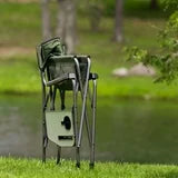 Ozark Trail Director Camping Chair, Green with Side Table for Outdoor, Adult, Camp Chair with Table