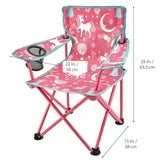 Ozark Trail Kids Arm Chair, 125lb Weight Capacity, Color Blue,Pink, Polyester Fabric & Steel Frame, Camping Chair