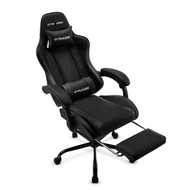 GTRACING GTWD-200 Ergonomic Gaming Chair with Adjustable Pillows and Footrest, Gaming chair with retractable footrest
