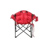 Ozark Trail Padded Club Chair, Lounger, Red Black, Adults, Polyester, padded camp lounger