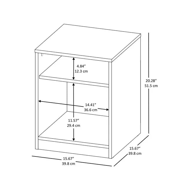 Mainstays Open Shelf Nightstand, White