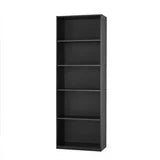 Mainstays 5-Shelf Bookcase with Adjustable Shelves, True Black Oak