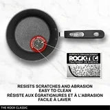 Starfrit The Rock 2.8L (3Qt) Non-Stick Saucepan with Lid - Durable Forged Aluminum - Oven Safe - PFOA Free - Easy to Clean - Black, Pot 3QT