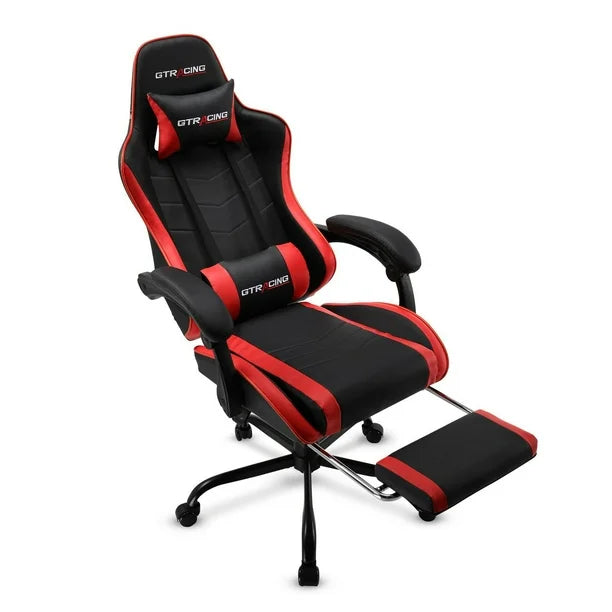 GTRACING GTWD-200 Ergonomic Gaming Chair with Adjustable Pillows and Footrest, Gaming chair with retractable footrest