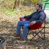 Ozark Trail Padded Club Chair, Lounger, Red Black, Adults, Polyester, padded camp lounger