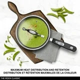 Starfrit The Rock 2.8L (3Qt) Non-Stick Saucepan with Lid - Durable Forged Aluminum - Oven Safe - PFOA Free - Easy to Clean - Black, Pot 3QT