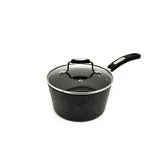 Starfrit The Rock 2.8L (3Qt) Non-Stick Saucepan with Lid - Durable Forged Aluminum - Oven Safe - PFOA Free - Easy to Clean - Black, Pot 3QT