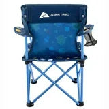 Ozark Trail Kids Folding Arm Chair, 125lb Weight Capacity, Blue, Polyester Fabric & Steel Frame, Camping Chair