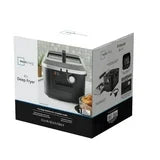 Mainstays 4L Deep Fryer, Stainless Steel Lid, Electric, New MS-202398CN, Black Matte