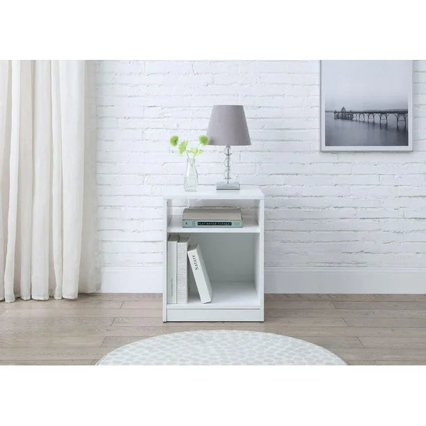 Mainstays Open Shelf Nightstand, White
