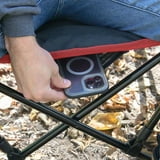 Ozark Trail Padded Club Chair, Lounger, Red Black, Adults, Polyester, padded camp lounger