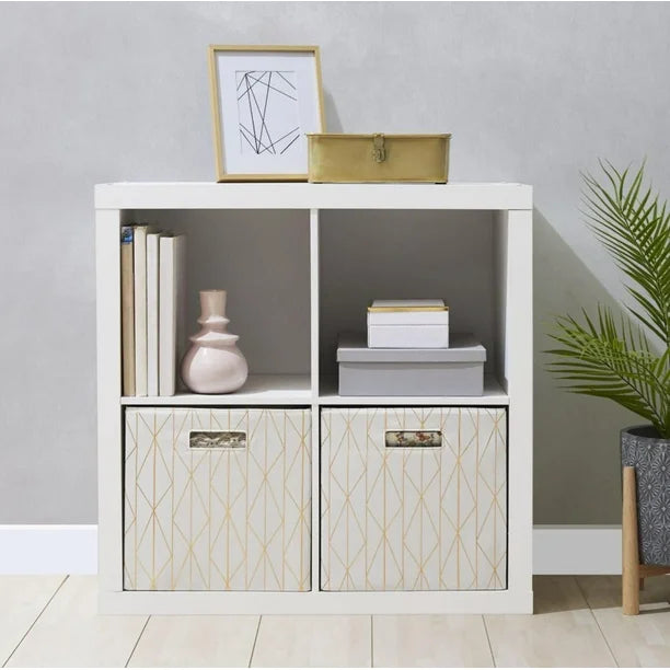 Hometrends 4-Cube Organizer, White Texture