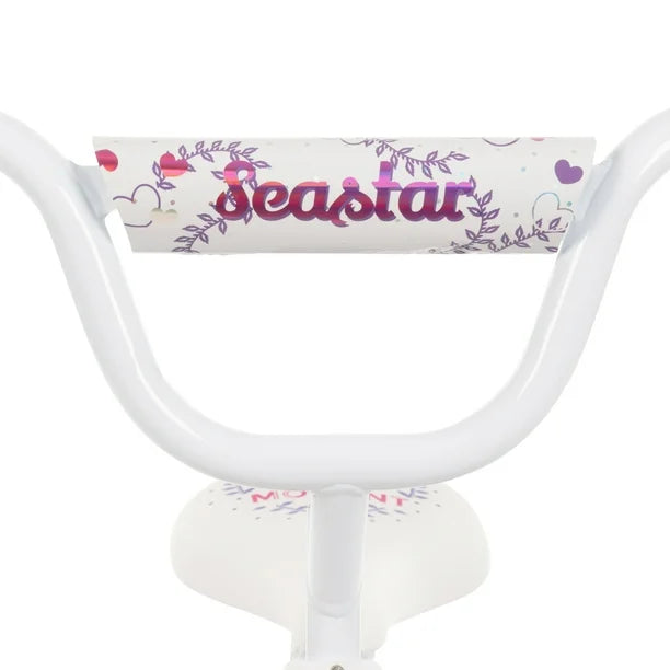 Huffy Sea Star 18-inch Girls’ Bike with Training Wheels, Purple, 4-8 years