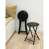 Mainstays Vinyl Folding Stool, Black folding vinyl stool