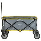 Coleman Camping Wagon, Heavy-Duty Collapsible Folding Wagon with Carry Bag, Grey with Yellow Accents, 5 cu. ft.