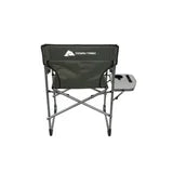 Ozark Trail Director Camping Chair, Green with Side Table for Outdoor, Adult, Camp Chair with Table