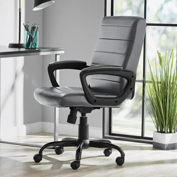 Mainstays Bonded Leather Mid-Back Manager's Office Chair, Bonded Leather Upholstery