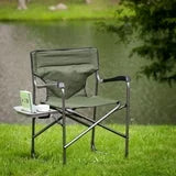 Ozark Trail Director Camping Chair, Green with Side Table for Outdoor, Adult, Camp Chair with Table