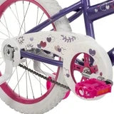 Huffy Sea Star 18-inch Girls’ Bike with Training Wheels, Purple, 4-8 years