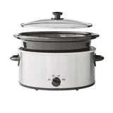 Mainstays 6 Quart Oval Slow Cooker, Stainless Steel Finish, Glass Lid, MS-202397CN, Removable stoneware pot