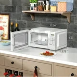 Mainstays 0.7 Cu ft Countertop Microwave Oven, 700 Watts， White, Child Safety Lock