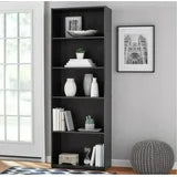 Mainstays 5-Shelf Bookcase with Adjustable Shelves, True Black Oak