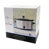 Mainstays 6 Quart Oval Slow Cooker, Stainless Steel Finish, Glass Lid, MS-202397CN, Removable stoneware pot