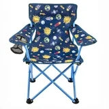 Ozark Trail Kids Folding Arm Chair, 125lb Weight Capacity, Blue, Polyester Fabric & Steel Frame, Camping Chair