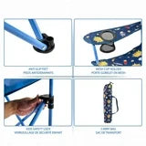 Ozark Trail Kids Folding Arm Chair, 125lb Weight Capacity, Blue, Polyester Fabric & Steel Frame, Camping Chair