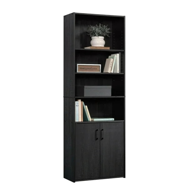Mainstays Traditional 5 Shelf Bookcase with Doors, Bookcase