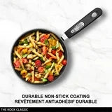 Starfrit The Rock 2.8L (3Qt) Non-Stick Saucepan with Lid - Durable Forged Aluminum - Oven Safe - PFOA Free - Easy to Clean - Black, Pot 3QT