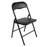Enduro Black Padded Vinyl Folding Chair, 18 '' x 17.3'' x 30.7'', Padded folding chair