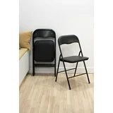 Enduro Black Padded Vinyl Folding Chair, 18 '' x 17.3'' x 30.7'', Padded folding chair
