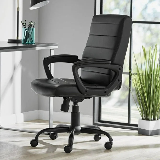 Mainstays Bonded Leather Mid-Back Manager's Office Chair, Bonded Leather Upholstery