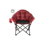 Ozark Trail Padded Club Chair, Lounger, Red Black, Adults, Polyester, padded camp lounger