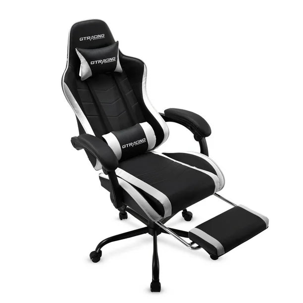 GTRACING GTWD-200 Ergonomic Gaming Chair with Adjustable Pillows and Footrest, Gaming chair with retractable footrest