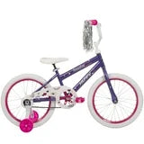 Huffy Sea Star 18-inch Girls’ Bike with Training Wheels, Purple, 4-8 years
