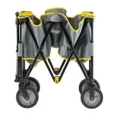 Coleman Camping Wagon, Heavy-Duty Collapsible Folding Wagon with Carry Bag, Grey with Yellow Accents, 5 cu. ft.