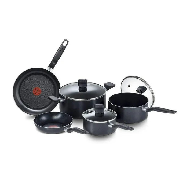 T-fal Essential 15PC Aluminum Cookware Set Black, 15-piece set